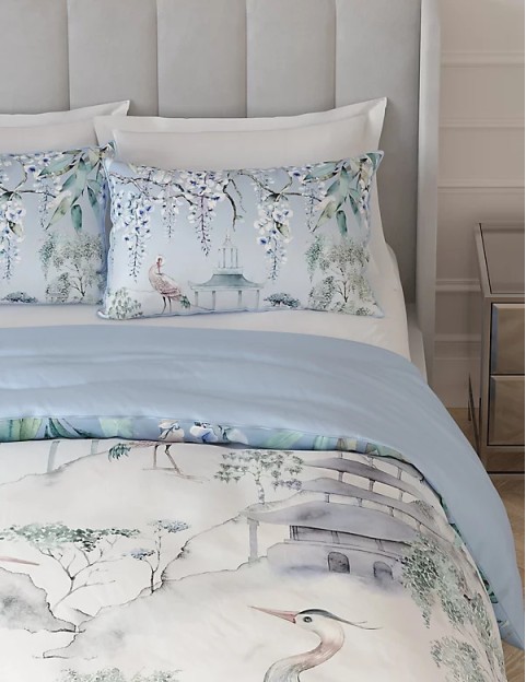 Pure Cotton Sateen Crane Bedding Set