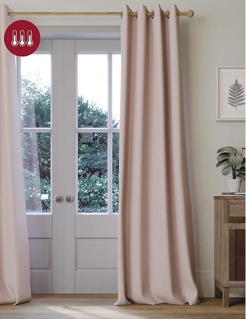 Brushed Pencil Pleat Blackout Temperature Smart Curtains