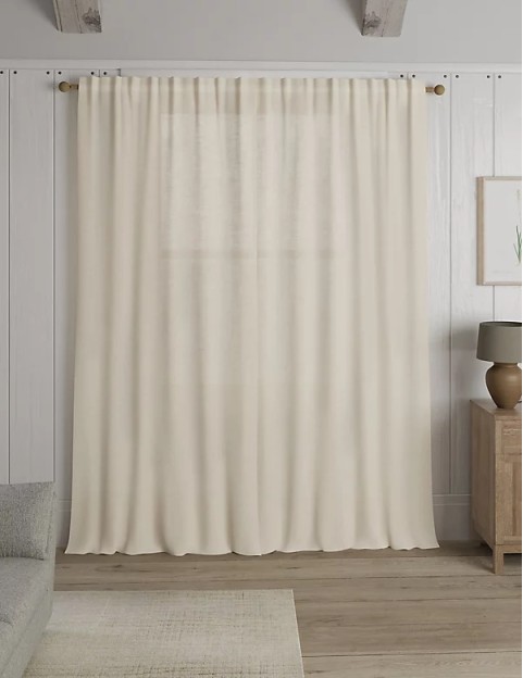 Sheer Linen Look Multiway Curtains