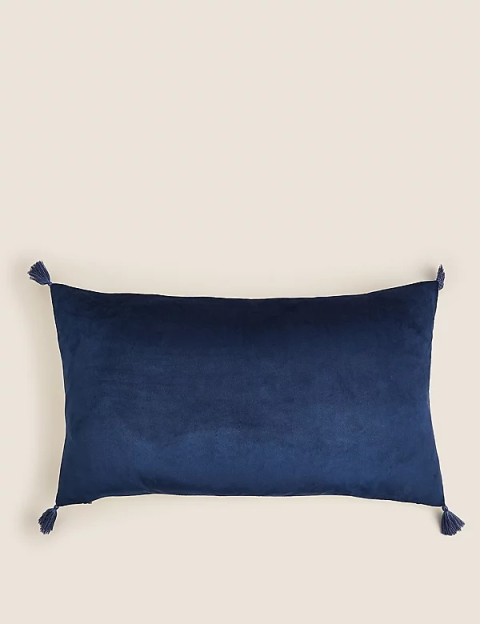 Pure Cotton Textured Tasselled Cushion