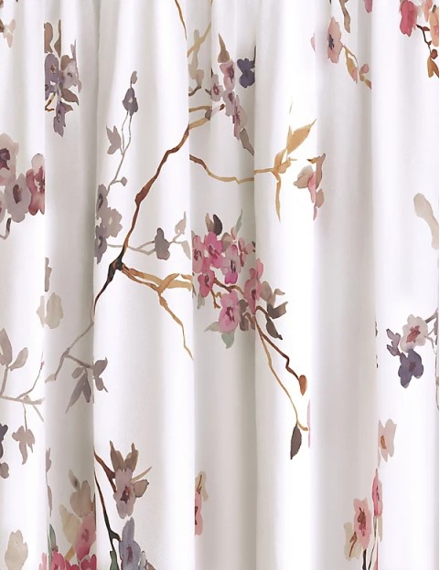 Sateen Cherry Blossom Pencil Pleat Blackout Curtains