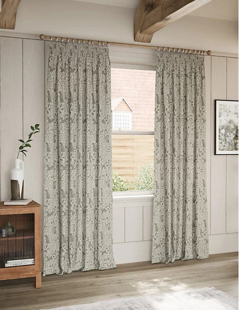 Woodland Pencil Pleat Curtains