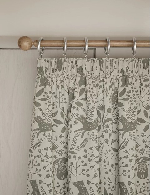 Woodland Pencil Pleat Curtains