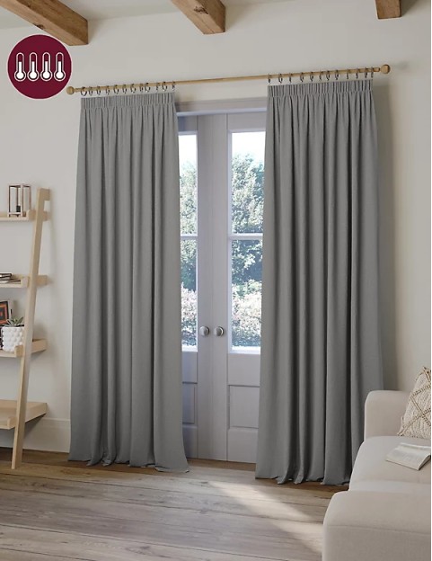 Brushed Pencil Pleat Blackout Ultra Temperature Smart Curtains