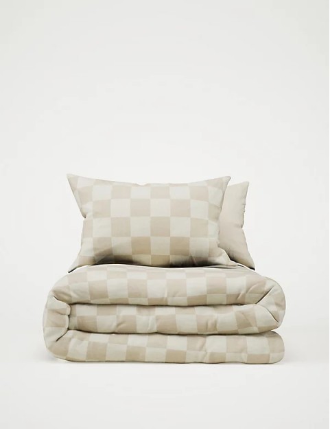 Pure Cotton Checked Bedding Set