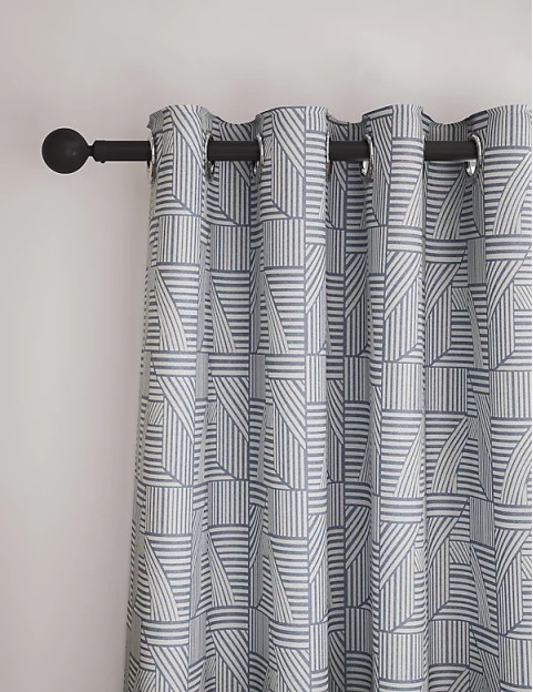 Jacquard Striped Eyelet Curtains