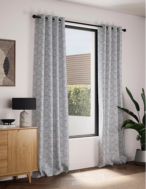 Jacquard Striped Eyelet Curtains