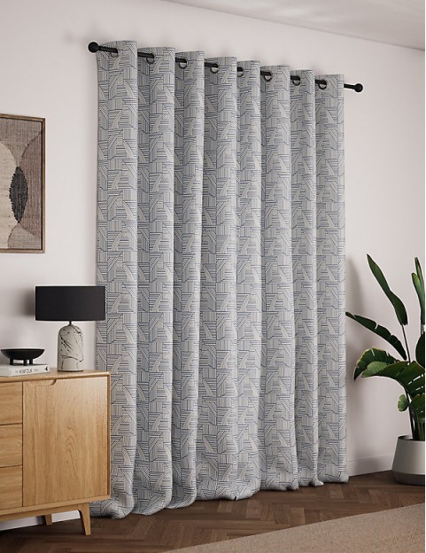 Jacquard Striped Eyelet Curtains