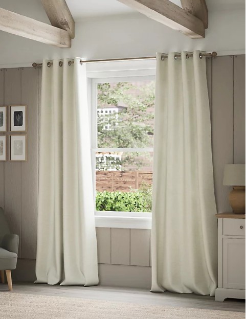 Linen Look Eyelet Blackout Curtains