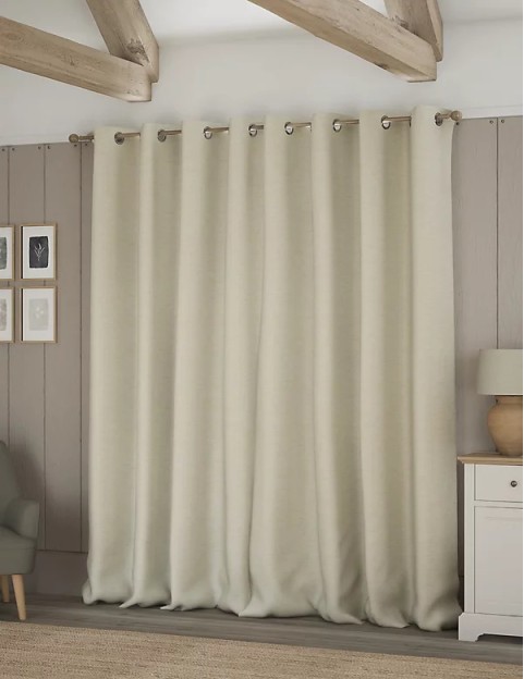 Linen Look Eyelet Blackout Curtains