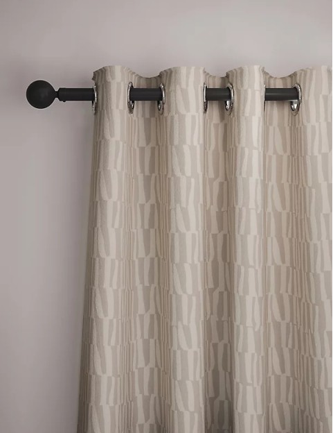 Pure Cotton Geometric Eyelet Curtains